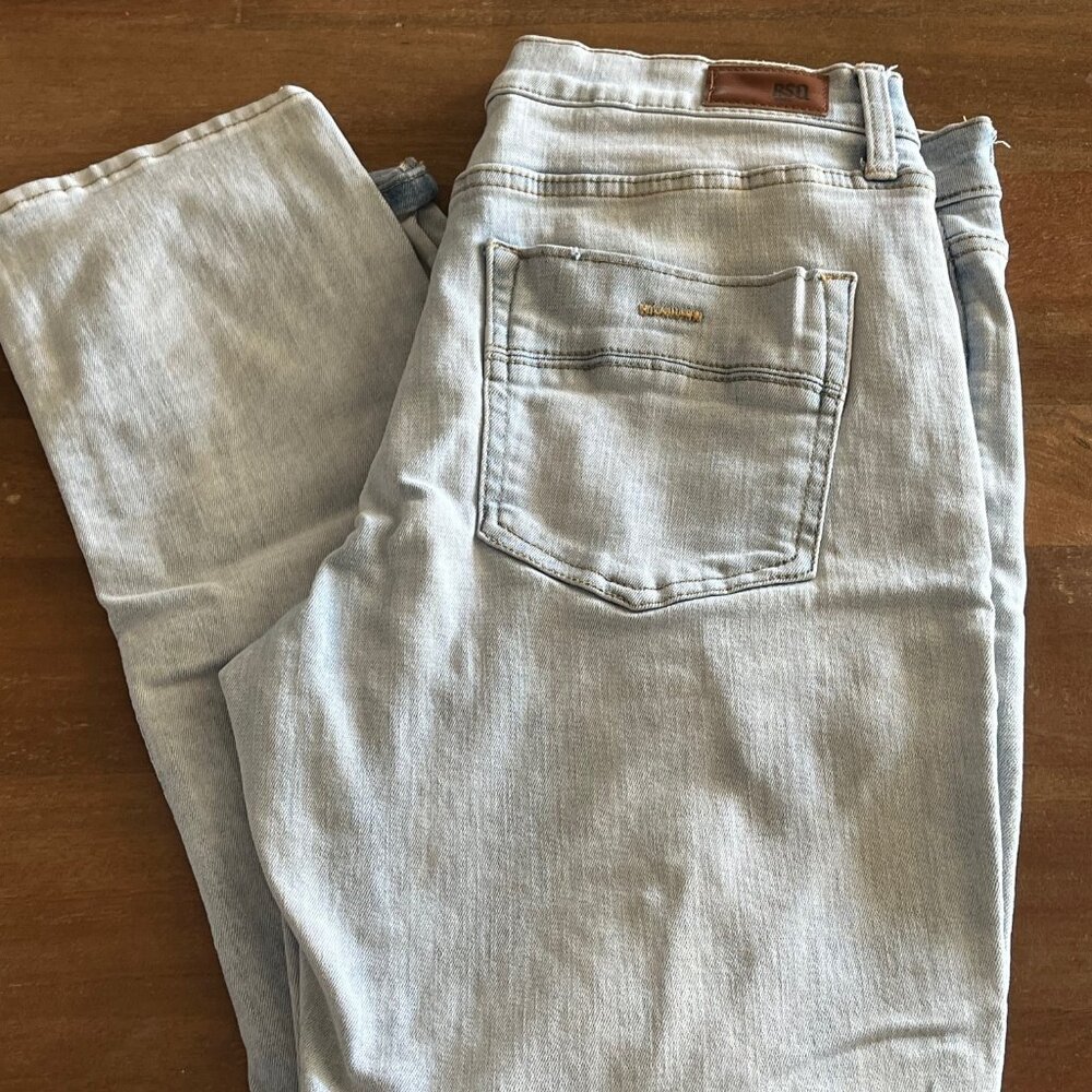 Men's RSQ Jeans Toronto Slim Tapered Distressed‎ Stretch Size 31 X 30 Light Wash